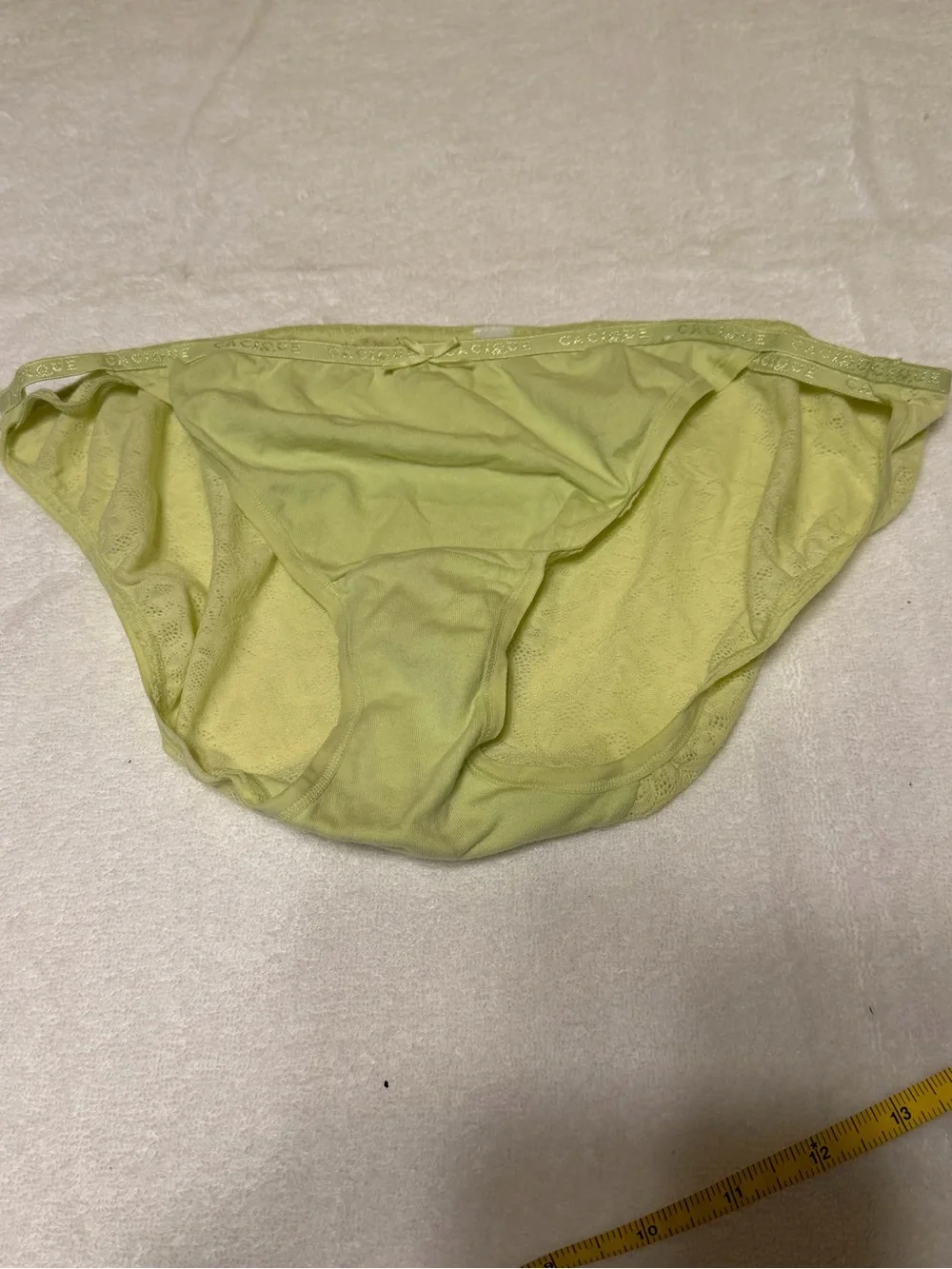 Cacique Lace Back Bikini Panties in Lime Green